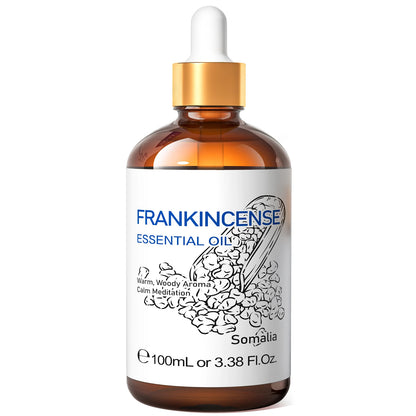 100ML Sandalwood Essential Oils,100% Pure Nature for Aromatherapy, Diffuser, Humidifier, Massage, Meditation, Candle