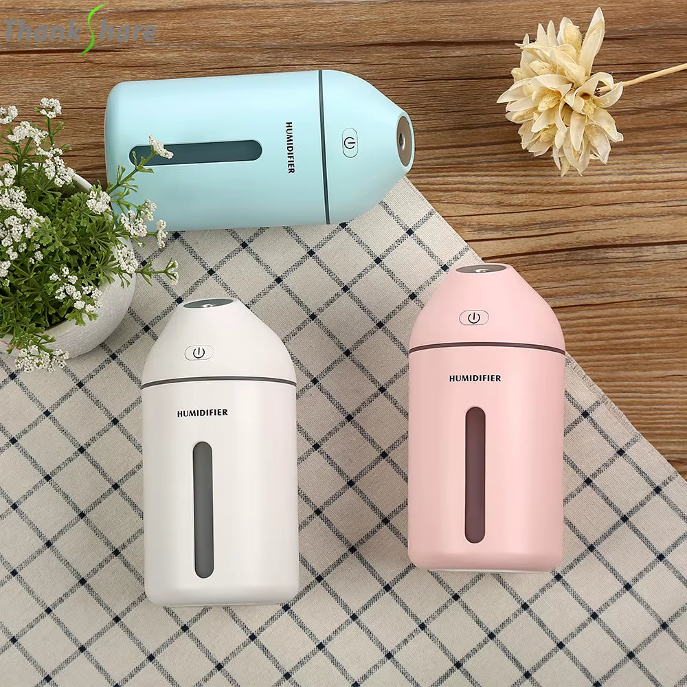 Ultrasonic Aromatherapy Essential Oil Aroma Diffuser Cool Mist USB Car Humidifier with LED Lights 300Ml Air Humidifier for Home