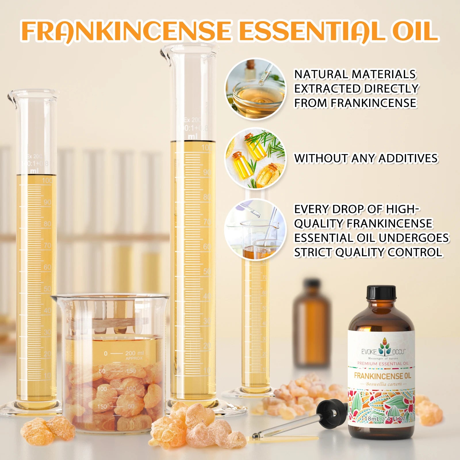 118ML/4 Fl.Oz. Essential Oils, Premium Frankincense Plant Oil for Diffuser, Massage, Skin, Hair, Candle Soap Making,