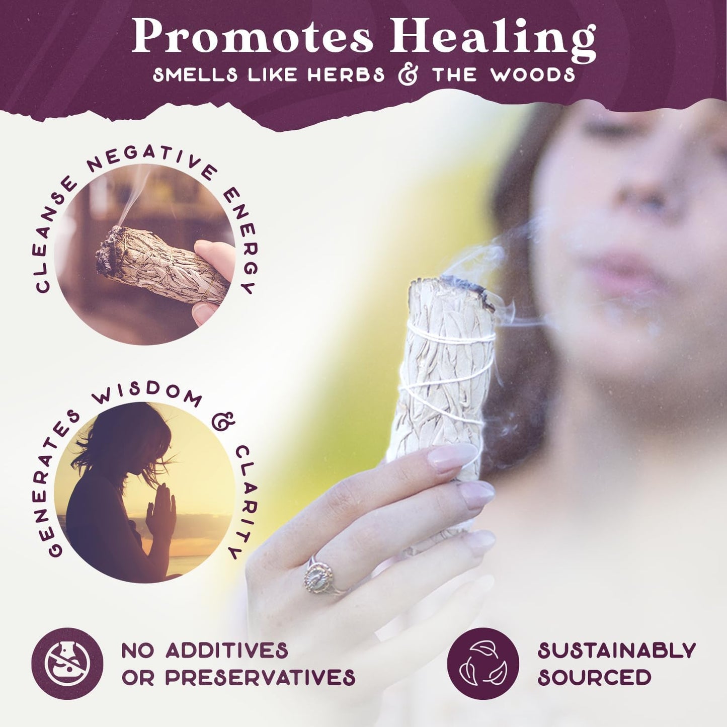 Sage Smudge Kit - (12 Pack) - White Sage Smudge Sticks Incense Kit for Meditation Home Cleansing Aromatherapy and Smudge Rituals