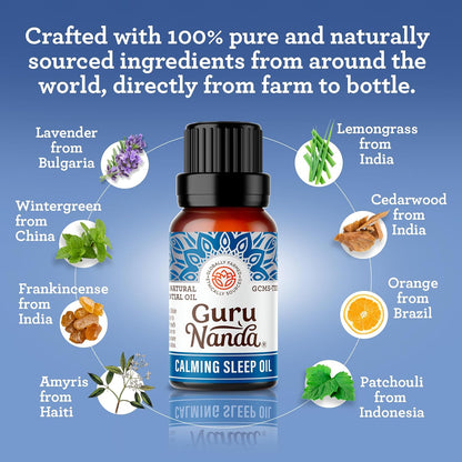 Calming Sleep Essential Oil, Blend of 100% Natural & Pure Essential Oils, Supports Feeling of Calmness & Relaxation (2X0.5 Fl Oz)