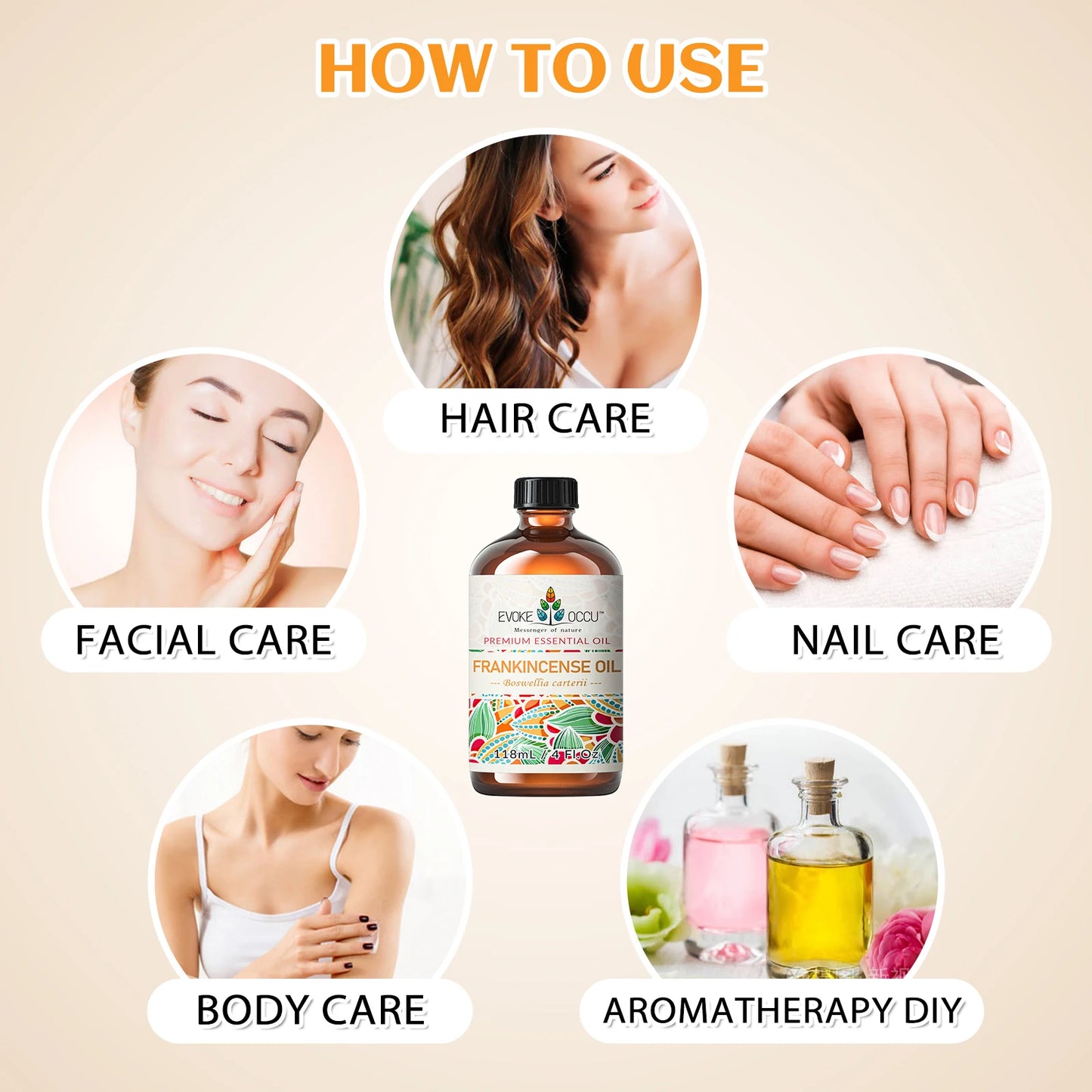 118ML/4 Fl.Oz. Essential Oils, Premium Frankincense Plant Oil for Diffuser, Massage, Skin, Hair, Candle Soap Making,