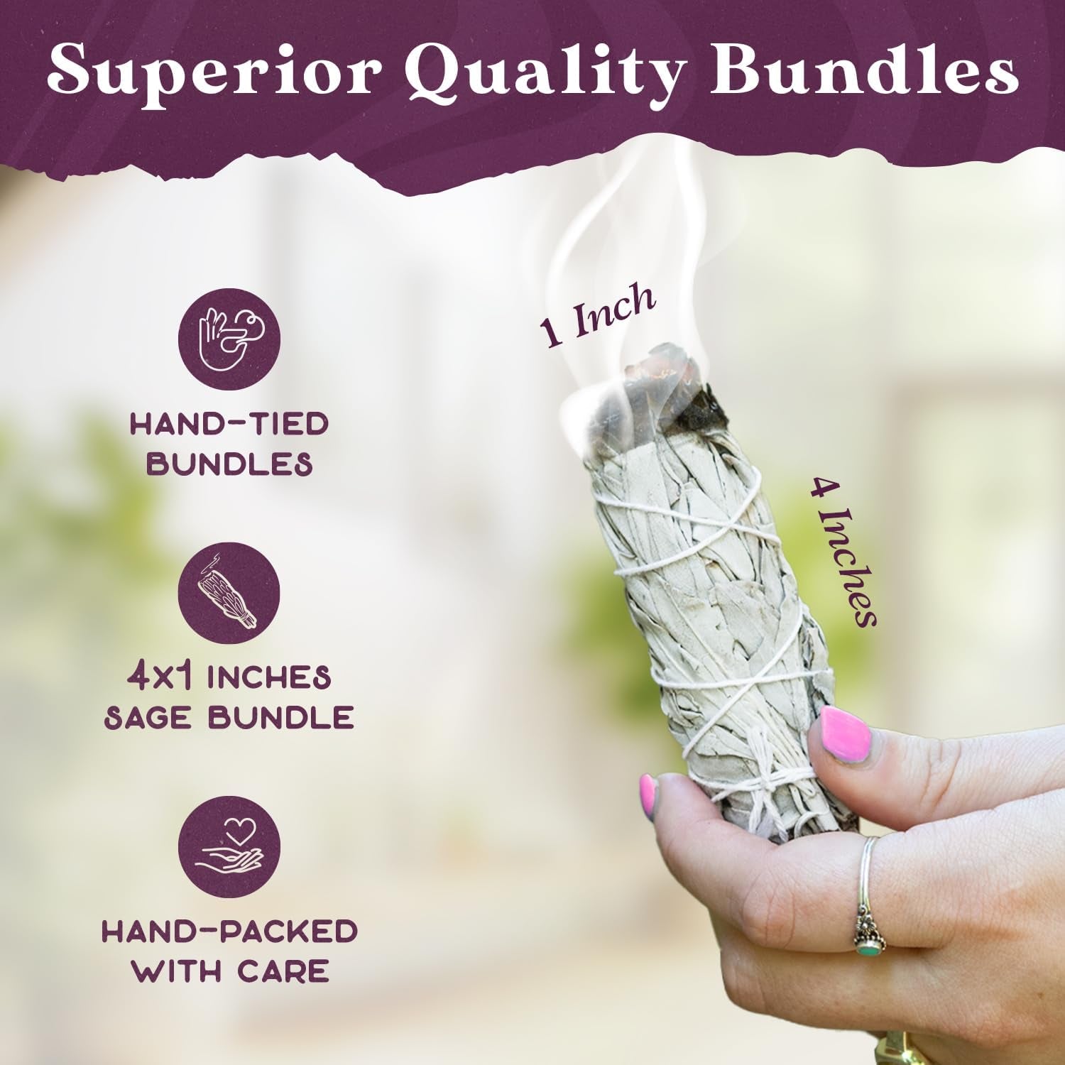 Sage Smudge Kit - (12 Pack) - White Sage Smudge Sticks Incense Kit for Meditation Home Cleansing Aromatherapy and Smudge Rituals