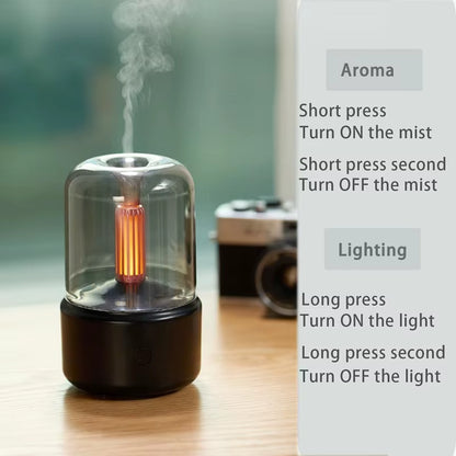 120Ml Aromatherapy Humidifier Ultrasonic Humidifier with Creative Candlelight Design USB Air Humidifier for Sleep Aid Home Decor