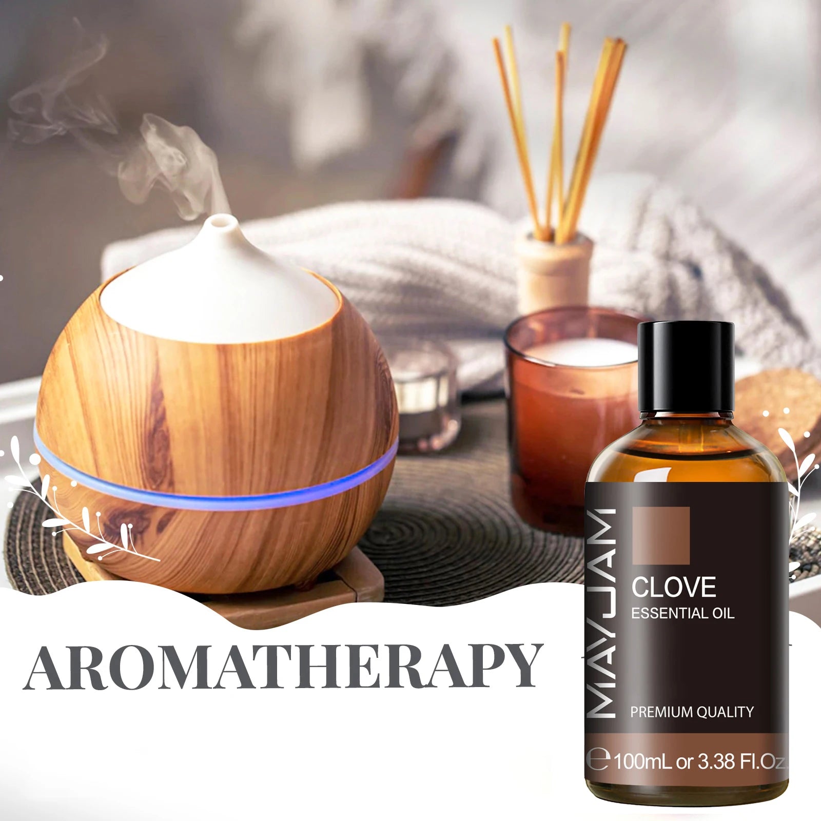 100ML Premium Essential Oil Blend - Sandalwood, Lavender, Eucalyptus & Vanilla for Humidifiers & Candle Burners
