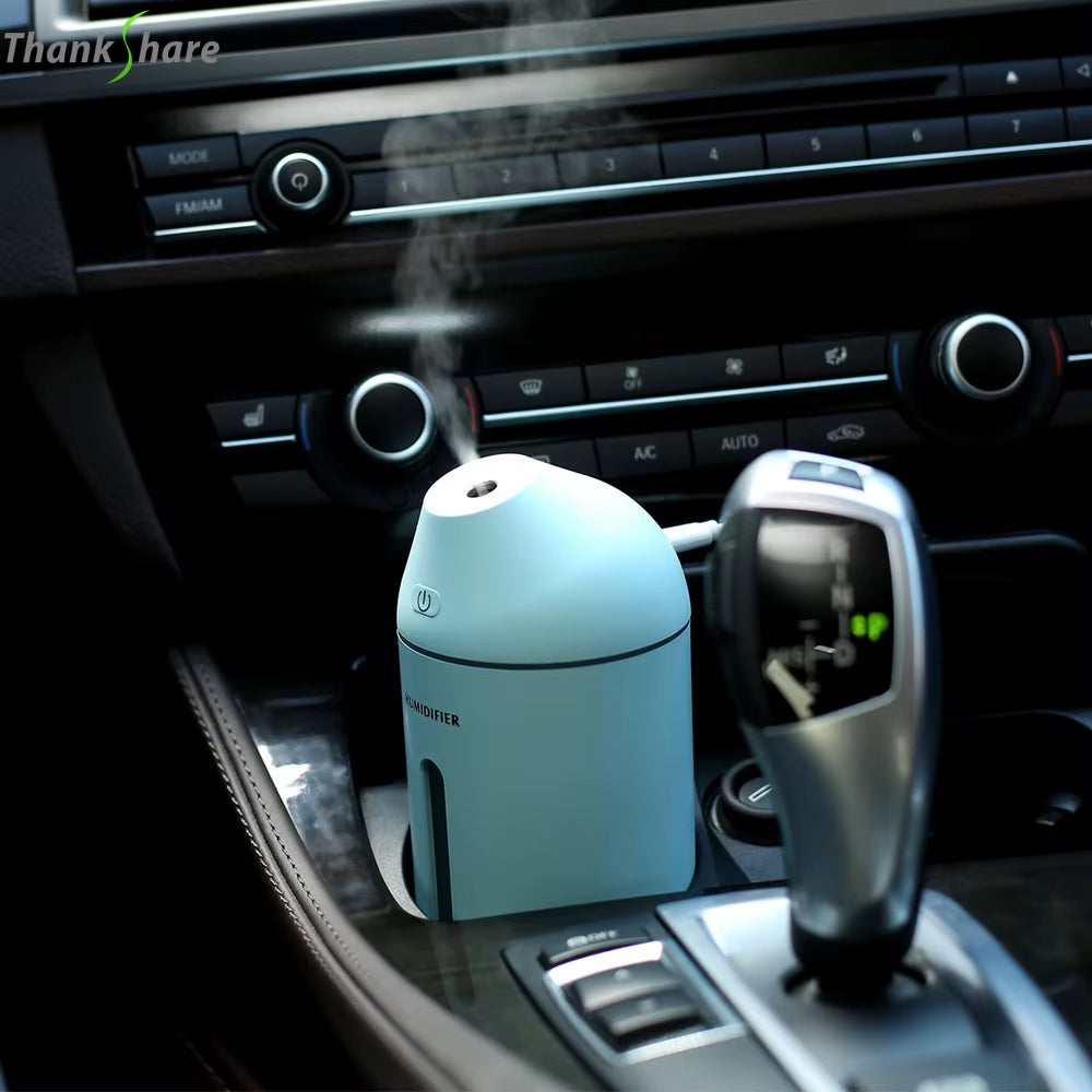 Ultrasonic Aromatherapy Essential Oil Aroma Diffuser Cool Mist USB Car Humidifier with LED Lights 300Ml Air Humidifier for Home