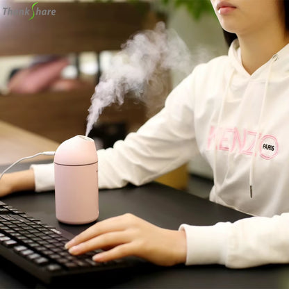 Ultrasonic Aromatherapy Essential Oil Aroma Diffuser Cool Mist USB Car Humidifier with LED Lights 300Ml Air Humidifier for Home